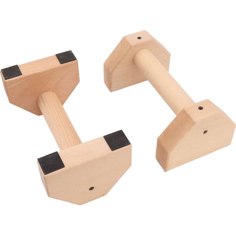 Holzgriffe mit rutschfesten Liegestützgriffen, Parallelbarren für den Innen- und Außenbereich, 25 cm / 9,8 Zoll (1/5)