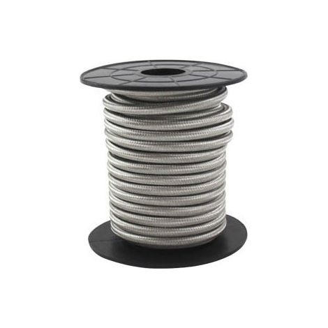 Cavo elettrico tessile 10 metri 2x0,75 mm Argento GSC 3902997