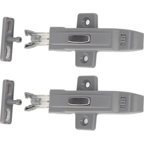 Set aus 2 Druckknopfverschlüssen für Schranktüren, ABS, automatischer federbelasteter Schließmechanismus, stoßdämpfend, Rückprallschutz für Schränke, kollisionsbeständig. (1/5)