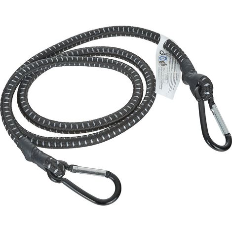 Cinta de goma para transporte para asegurar equipaje + ganchos de presión de 10 mm x 120 cm (80) (1/3)