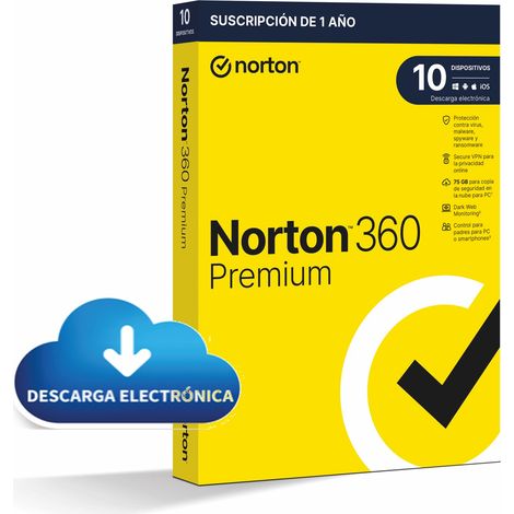NORTON 360 PREMIUM 75GB ES 1 USER 10 DEVICE 12MO L. ELECTRONICA