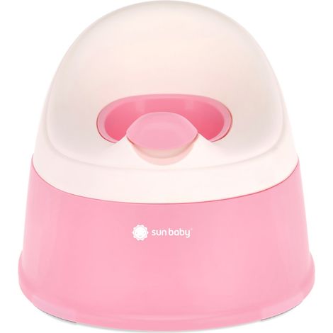 Orinal infantil antideslizante, con inserto extraíble, ligero, alto, estable, rosa, blanco, Sun Baby