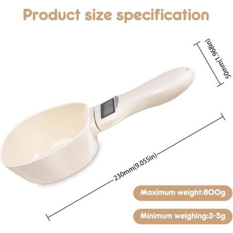 Balance Cuillère Numérique, 800g Pelle à Mesurer pour Aliments LCD Cuillère Mesure Électronique Cuisine Doseuse (1/4)