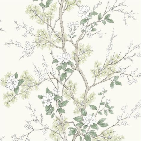 Belgravia Moda Designer Wallpaper Paste The Paper Bridget Floral Cream Sage (1/4)