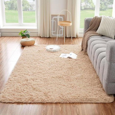 Teppich Wohnzimmer Läufer Langflor Shaggy Antirutsch Beige 150x240CM (1/5)