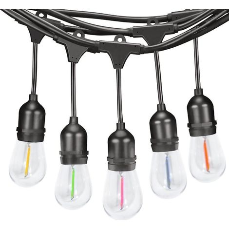 IluminaShop - Guirnalda Led 3W Solar 10 bombillas E27 Exterior IP65 RGB (1/5)