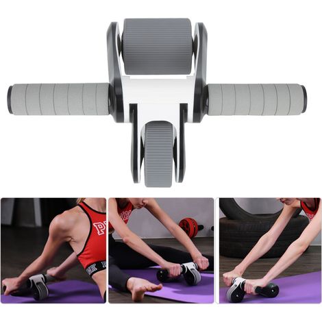 Roue d'Abdos Double Roue avec Protection Genoux - Matériel de Musculation à Domicile pour Exercices Abdominaux