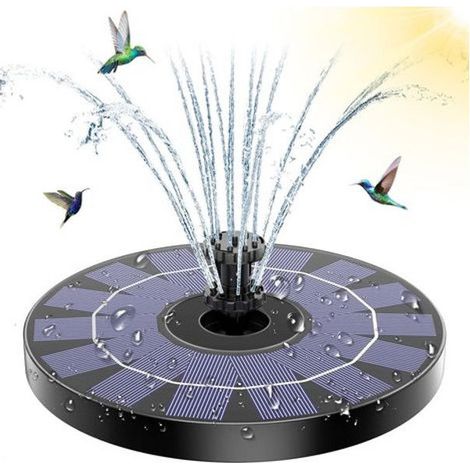 Fontaine Solaire Extérieur Flottante 3.5W Pompe Bassin Solaire avec Buse – Étang – Piscine – Patio – Décoration de Jardin (1/5)