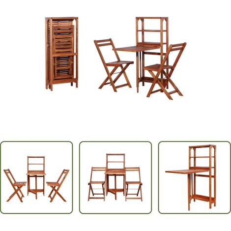 Akazienholz - 3-tlg. Bistro-Set Klappbar Massivholz Akazie (1/5)