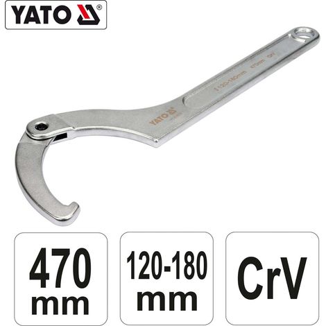 Verstellbarer Hakenschlüssel Yato yt-01674 120-180 mm (1/4)