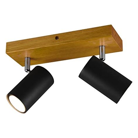 Trio MARLEY faretto plafoniera barra 2xGU10 nero legno (1/4)