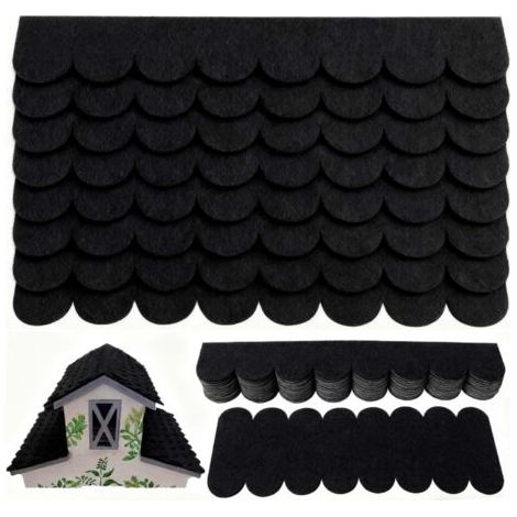 Lot de 32 bardeaux de toit autocollants noirs, 30x5cm et 30x11cm, pour nichoir à oiseaux, niche pour chien, projets en bois (1/5)