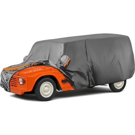 Housse de Voiture Adaptée pour Citroen Mehari 1968-1988, Housse de Garage Complète Argentée étanche avec Porte Zippée pour Neige, Pluie, Protection Tous Temps,Personnalisé pour Citroen Mehari 1968-198 (1/5)
