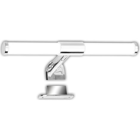Lampe LED pour miroir salle de bain montage 2 en 1, IP44 protection éclaboussures, 4.000K blanc neutre, lampe salle de bain, éclairage d'armoire, lampe de miroir, 30 cm, chrome (1/5)