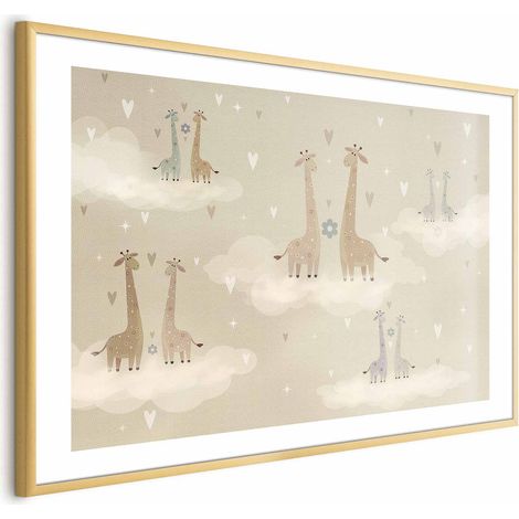 Affiche - Girafes amoureuses (1/4)