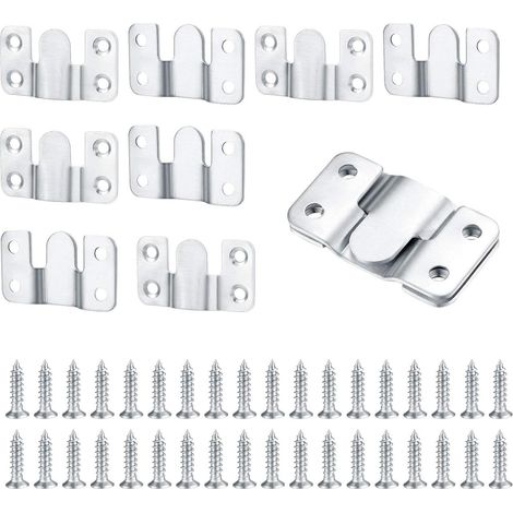 Supports muraux encastrés robustes pour tableaux, miroirs ou présentoirs, connecteurs en acier inoxydable, lot de 10 (1/4)