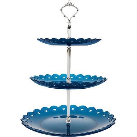 Support À Gâteaux - Tour À 3 Niveaux Pour Cupcakes Et Desserts - Blanc - PP - Idéal Pour Fêtes Et Décoration Intérieure - 1 Pièce (1/4)