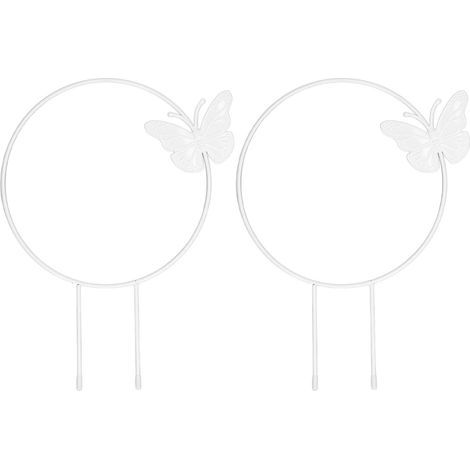 2Pcs Treillis Jardin Papillon en Fer, Beau Support pour Plantes Grim (1/5)