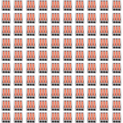 Connecteur de câblage de fil poussoir, 100 pièces, borniers de ligne à connexion rapide, dispositif parallèle pct-213 (1/5)