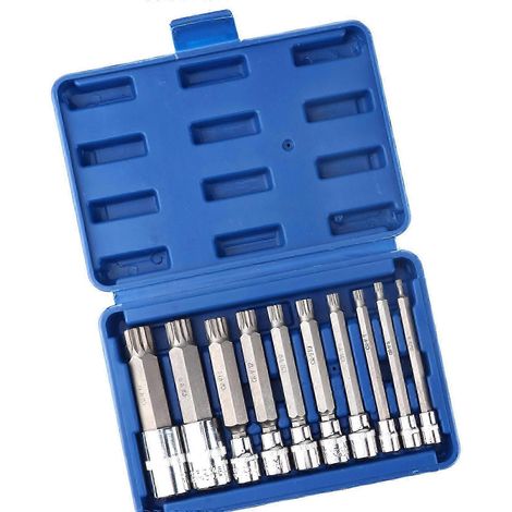 Kit de 10 tournevis Steel Star avec embouts de différentes tailles, profil allongé et mallette de transport pour travaux d'entretien quotidiens en garage (multicolore). (1/4)