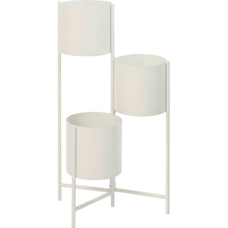 Cache pot triple en métal blanc - blanc (1/3)