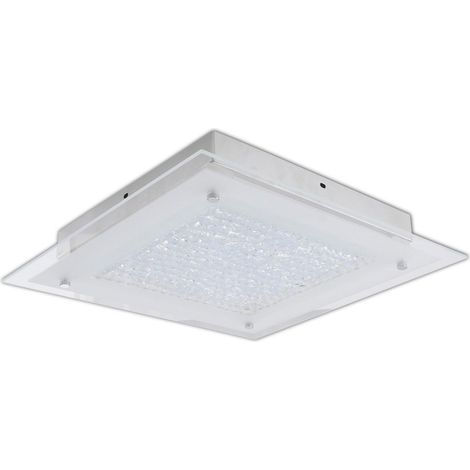 Plafonnier LED Design en Métal et Verre Chrome 18W 1530lm Blanc Chaud 3000K 36x36cm - PANGIVO (1/5)