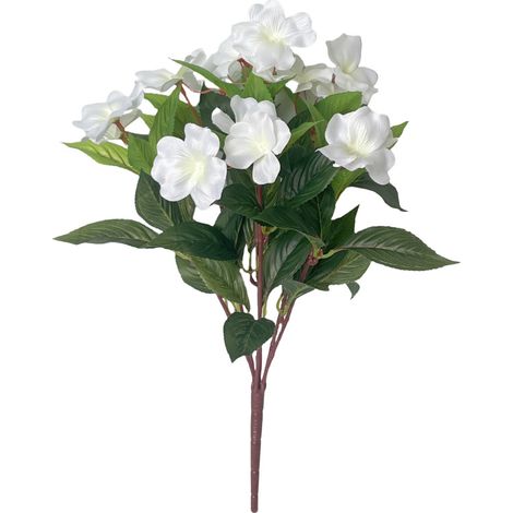 4 Stücke, weiß künstliche Blumen, künstliche impatiens, geeignet für indoor und Outdoor Topfpflanzen, Höfe, Gärten, hängenden Körbe, Veranda Dekoration