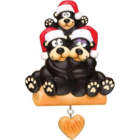 Neue 3-köpfige Weihnachtsdekoration für 2022: Schwarzer Hund, Bär, Herz. DIY-Dekoration, Geschenk. (1/2)