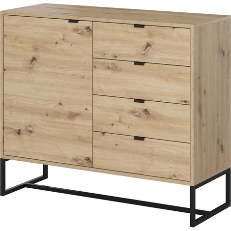 Cómoda AMBER AK103 con 4 cajones roble artesanal