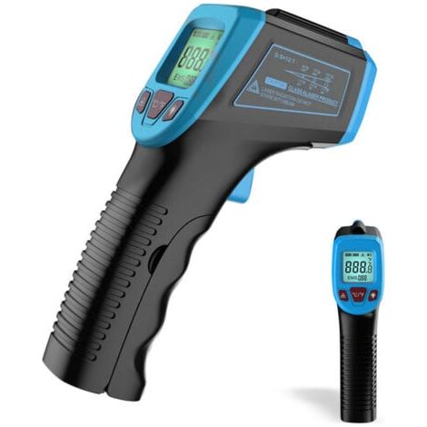 Infrarot-Thermometer, berührungsloses digitales Laser-Temperaturmessgerät -58°FA 1112°F (-50°CA 600°C) mit LCD-Display, Blau, Blau-- (1/4)