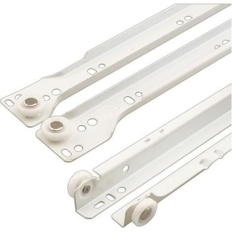 Schubladenschienen-Set – Passend für die meisten unteren/seitlichen Schubladen – 1 Set, weiß, 35 cm (1/5)
