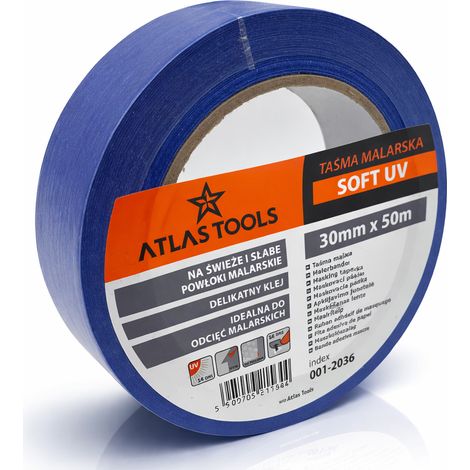 Nastro adesivo per pittura Atlas Tools PRO blu, morbido, delicato, resistente ai raggi UV, 14 giorni di durata, 30 mm/50 m (1/5)