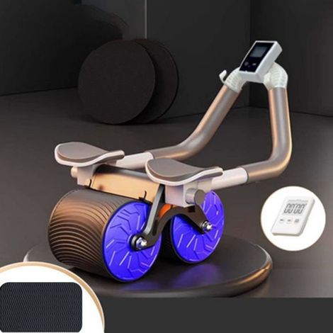 Roue Abdominale - Double Roue 15 cm - Rebond Automatique - Tapis d'entraînement inclus - Pour Débutants et Confirmés - 1 Pièce (1/5)