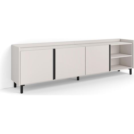 Skraut Home - TV-Schrank, Lowboard, für Wohnzimmer und Esszimmer, 207x35x61cm, Für TV-Geräte bis zu 80", Industriedesign, Moderner Stil, Beige (1/5)