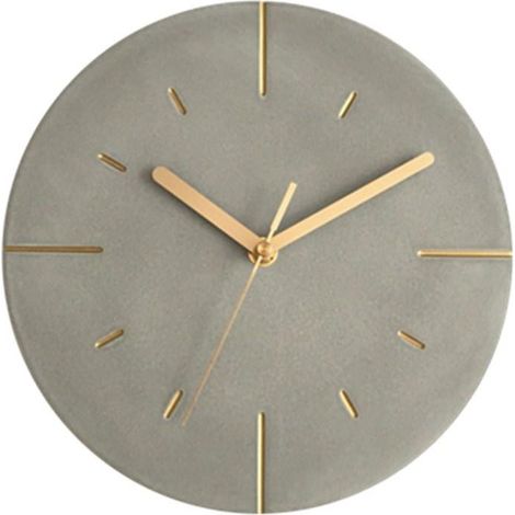 Horloge murale en ciment de style industriel nordique, moderne et silencieuse, décoration murale pour la maison ou le salon, cadeau (1/5)
