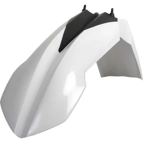 Guardabarros delantero Polisport para KTM SX, SXF, EXC y XC (2007-2013), color blanco, resistente.