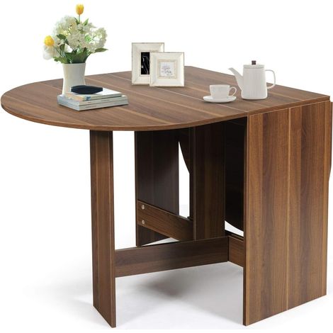 Goplus – Table de salle à manger pliable en bois 163x80x75cm – Charge 60kg – 2 modes de pliage – Pour 4-7 personnes – Rangement facile
