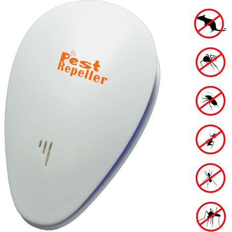 Répulsif ultrasonique électrique anti-insectes, prises murales intérieures, anti-moustiques, anti-puces, anti-mouches, anti-cafards, anti-araignées, anti-mites, anti-souris, appareil à ultrasons (1/5)