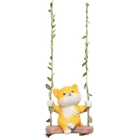 Figurine décorative oscillante pour jardin, pendentif mignon en forme de sculpture pour voiture, sapin de Noël, chambre d'enfant ou d'adulte, maison-Dog (1/5)