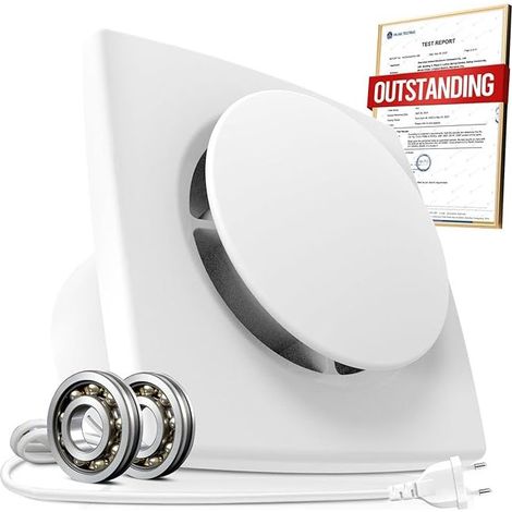 Extracteur d'Air 100mm Silencieux Puissante Ventilation, 130m³/h Ventilateur Amélioré Économe en Énergie, VMC Salle de Bain IPX4 Étanche, Idéal Aerateur dAir pour Salle de Bain, WC, Garage (1/5)