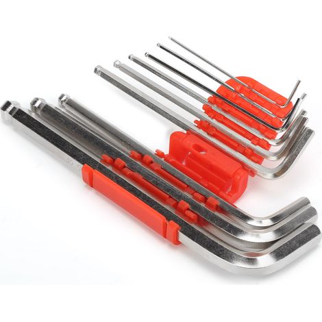 9-teiliges Sechskantschlüssel-Set, Kombinationsschlüssel, Chrom-Vanadium-Stahl, Schraubendreher-Reparaturwerkzeug, 1 Schutzhülle (1/5)