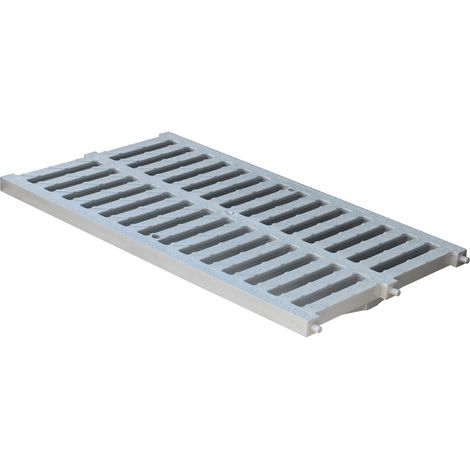 Grille renforcée 32,00 KN - PVC anti-choc - gris - 300 x 500 mm - First Plast (1/2)