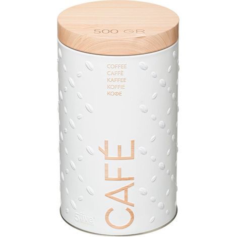 Barattolo da caffè in metallo da 500 g scandinave nature bianco - 5five