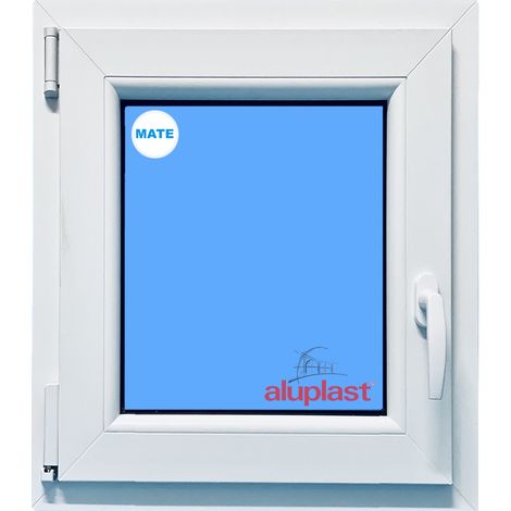 Ventana PVC 500x700 Blanca Oscilobatiente Izquierda Vidrio Mate (1/6)