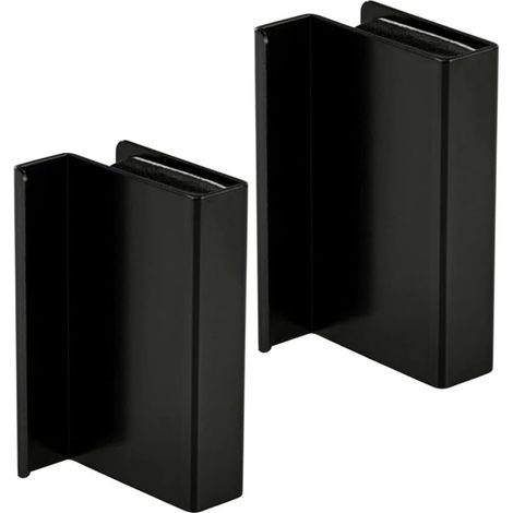 Fermeture à pression magnétique noir - H6058 2 pièces plaque magnétique avec poignée à tirer loqueteau à pression longueur : 40 mm ouverture à pression - charnière de porte en verre (1/5)