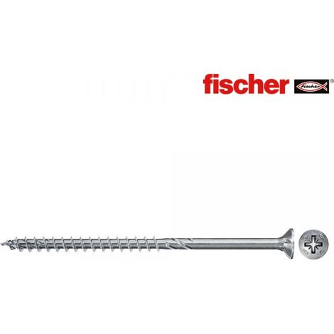 fischer - Vis a bois PowerFast II 3,5x40 a tete fraisee, empreinte Pozidriv PZ, zingue blanc, filetage partiel/Blister de 15