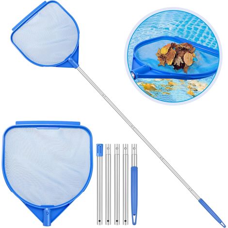 Épuisette de piscine en aluminium, pour ramasser les feuilles, les insectes et les débris, à utiliser dans les bassins, les fontaines, les spas et les baignoires.-AquaForge (1/5)