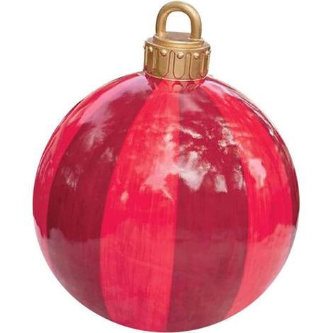 Boule de Noel Geante 60cm, Boule Transparente, Boule Gonflable Géante de Noël Boules de Noël, Boule Décorée Gonflable de Noël en Plein Air, Ornements de Noël en PVC (A)