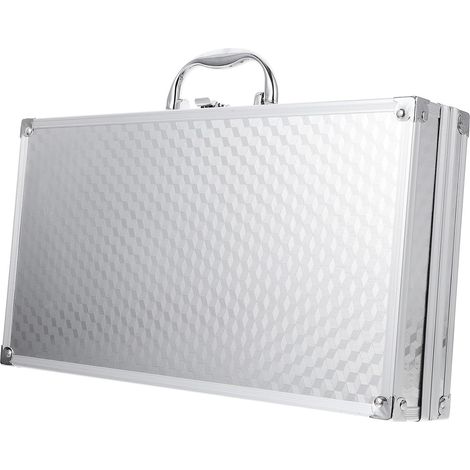Tear-Resistant Aluminum Alloy Case with Reinforced Corners, Portable Silver Toolbox for Office and Outdoor Travel (1/5)