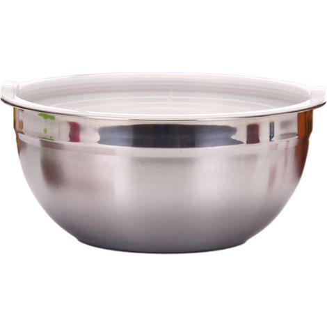 Bol De Mélange En Acier Inoxydable - 20 Cm - Avec Couvercle - Pour Cuisine Boulangerie Salade - Lot De 1